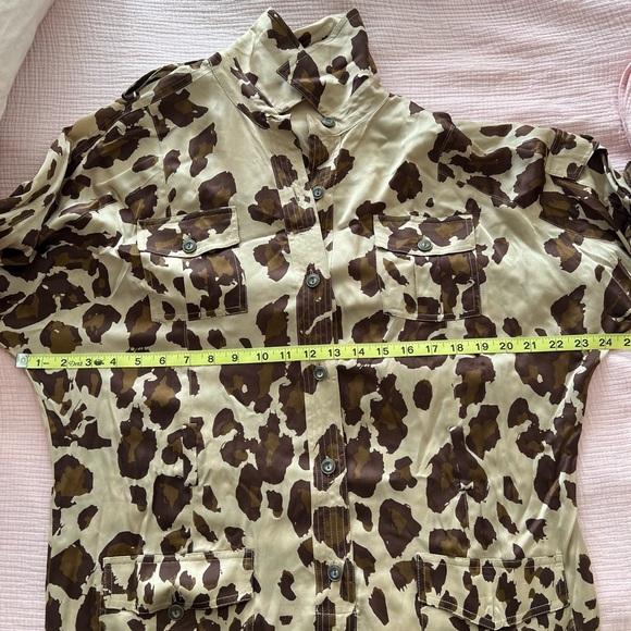Diane Von Furstenberg Animal Tortoise Leopard Brown Silk Shirt Dress sz 10 EUC - Picture 11 of 11